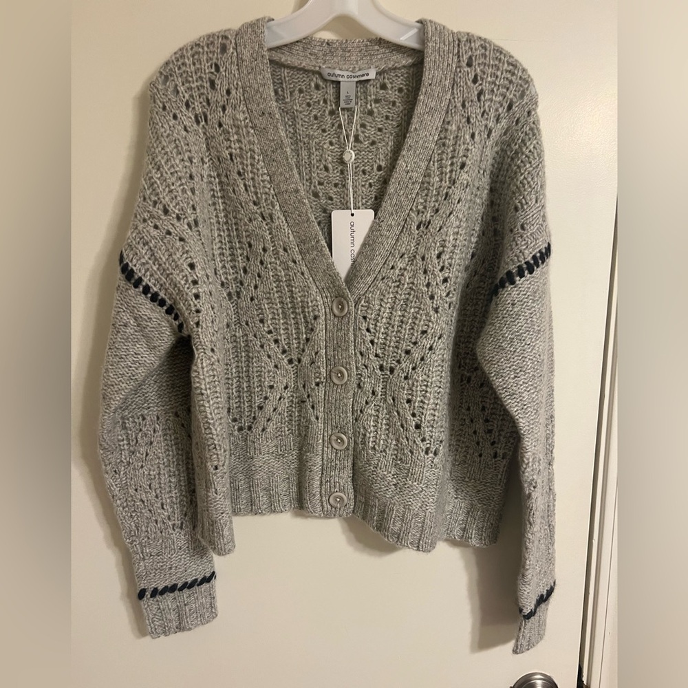 NWT Autumn Cashmere Shaker VNeck Cardigan, size L